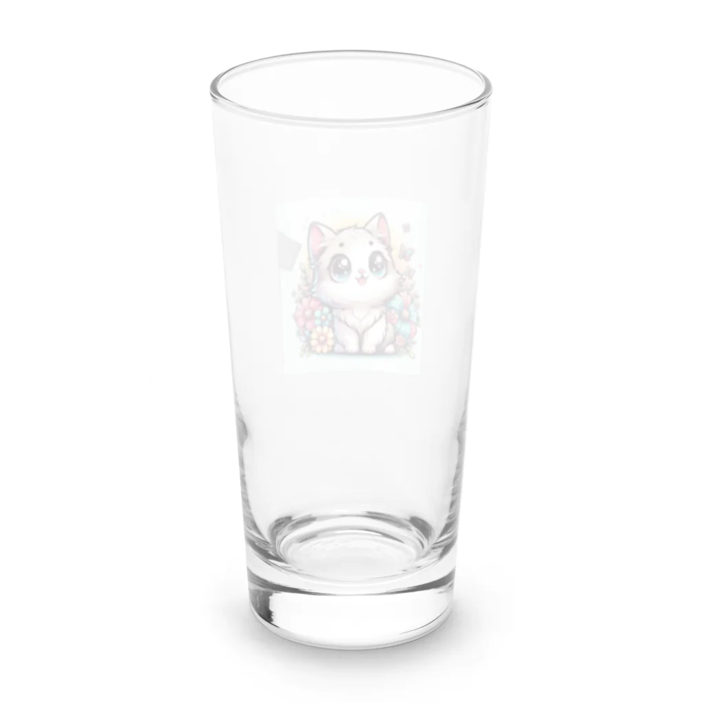 cc-akの可愛いいねこが目を輝かせています！ Long Sized Water Glass :back