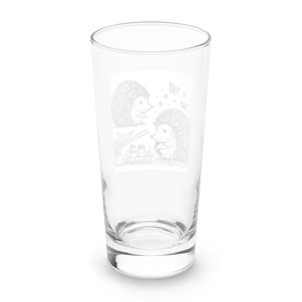 花鳥風月の対面ハリネズミ Long Sized Water Glass :back