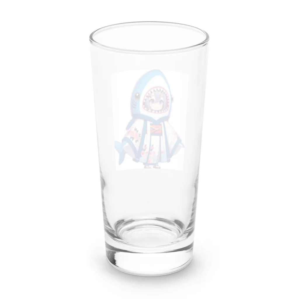 WING_0101の和風サメちゃんグッズ Long Sized Water Glass :back