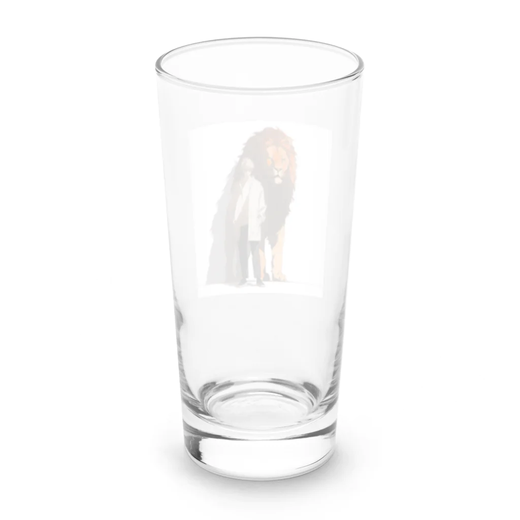 ミライスケッチのミライスケッチ ライオン Long Sized Water Glass :back