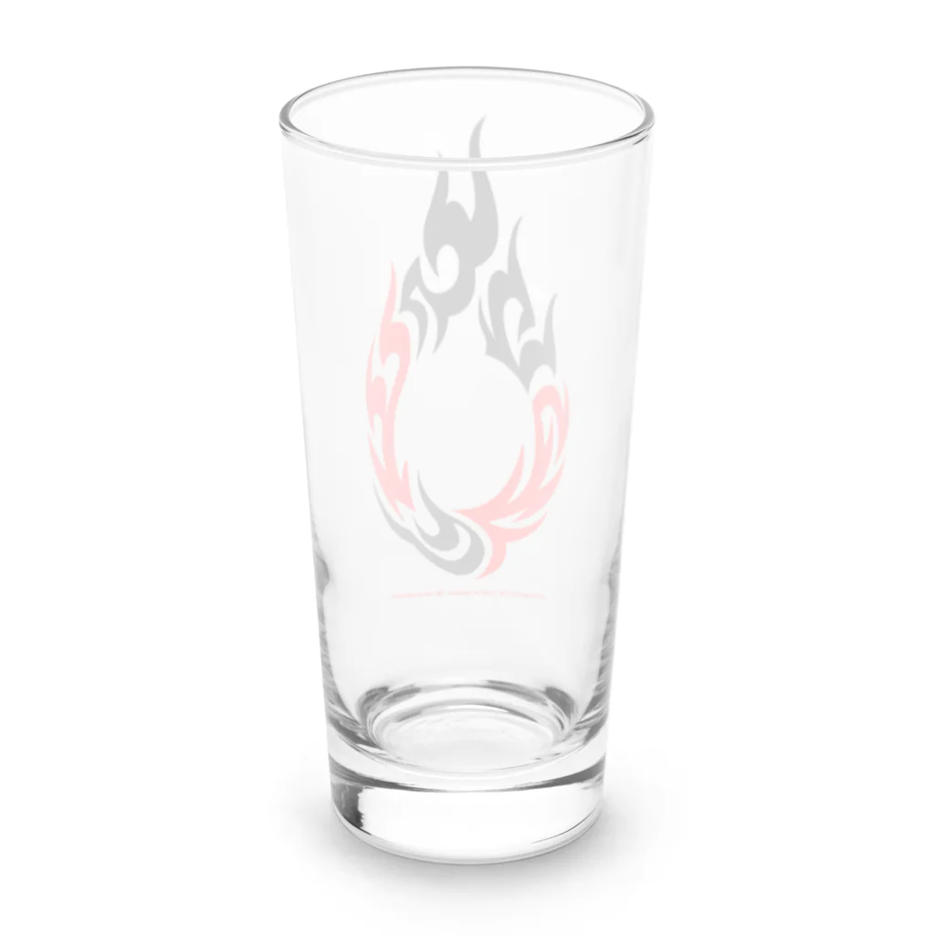 ファンシーTシャツ屋のクールなトライバル炎のタトゥーデザイン Long Sized Water Glass :back