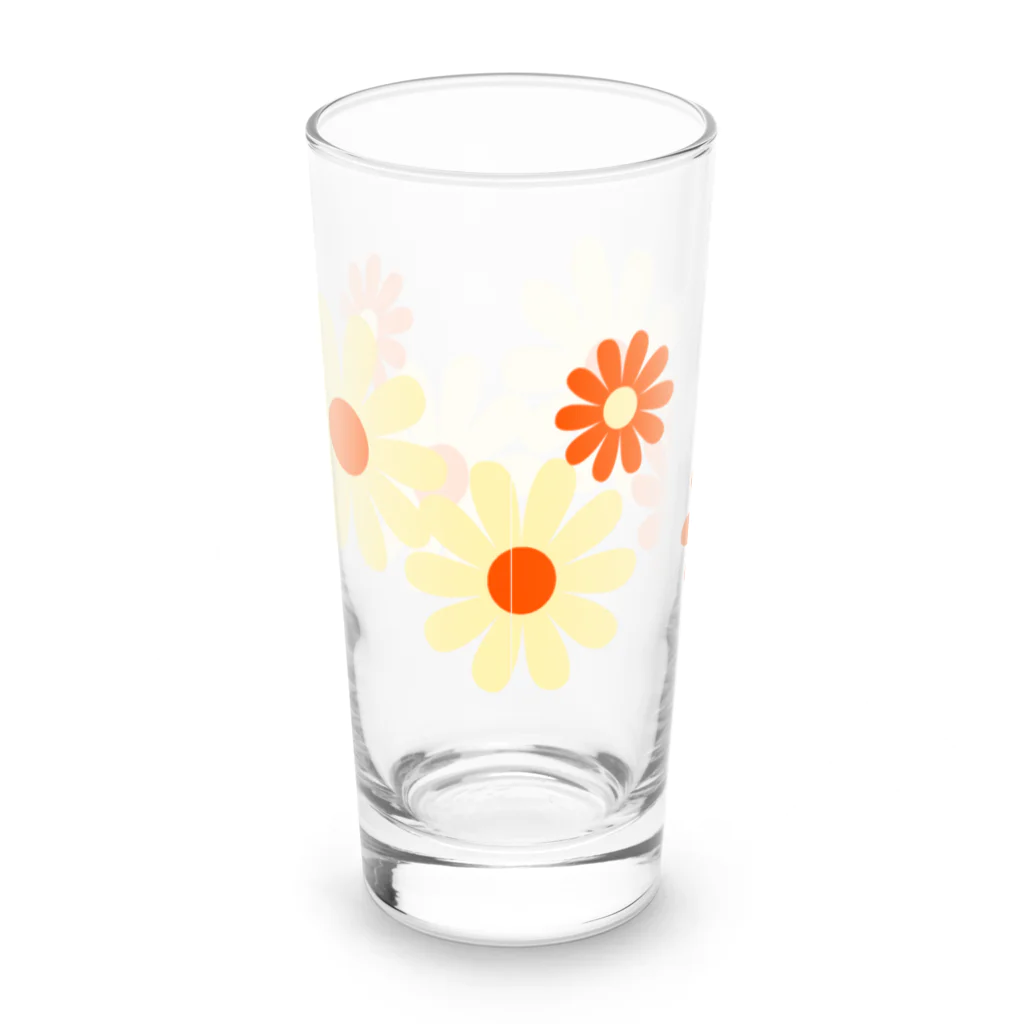 kazeou（風王）のレトロ風花(8枚)黄・オレンジ Long Sized Water Glass :back