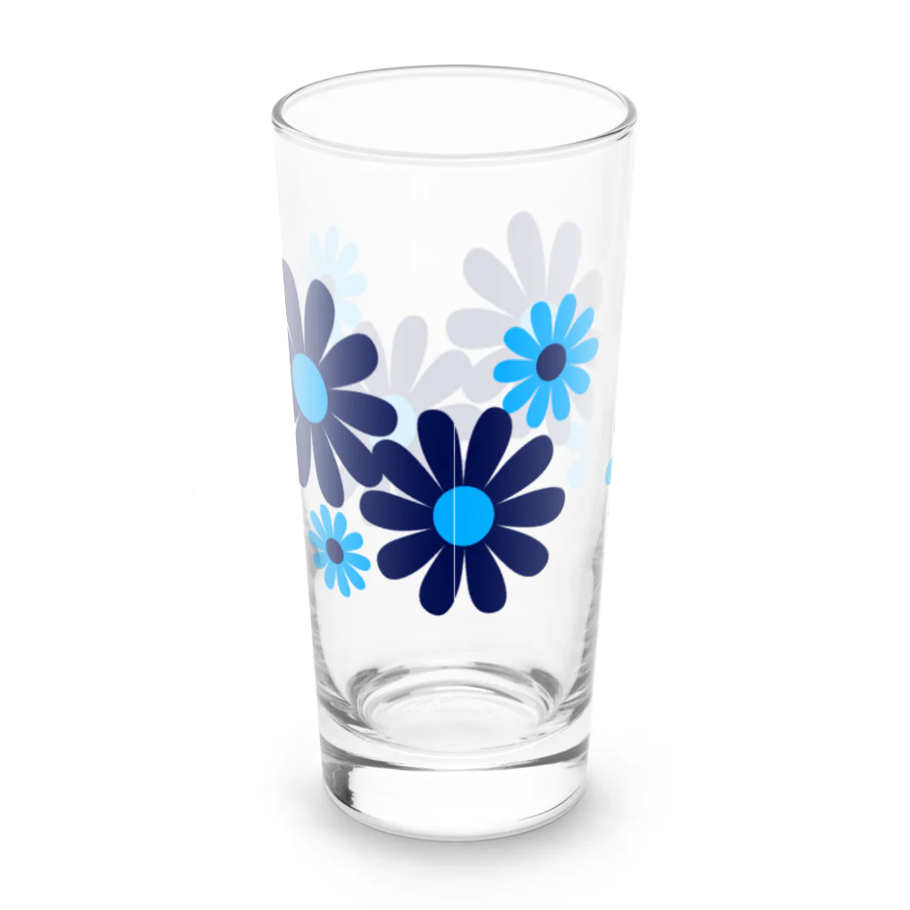 kazeou（風王）のレトロ風花(8枚)青・水色 Long Sized Water Glass :back