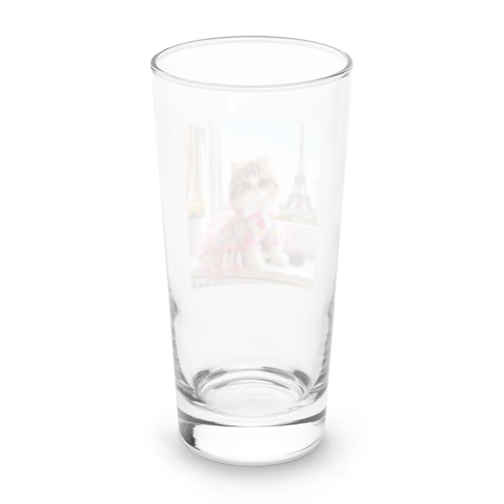 redpanda_pandaのパリジェンヌな猫ちゃん Long Sized Water Glass :back