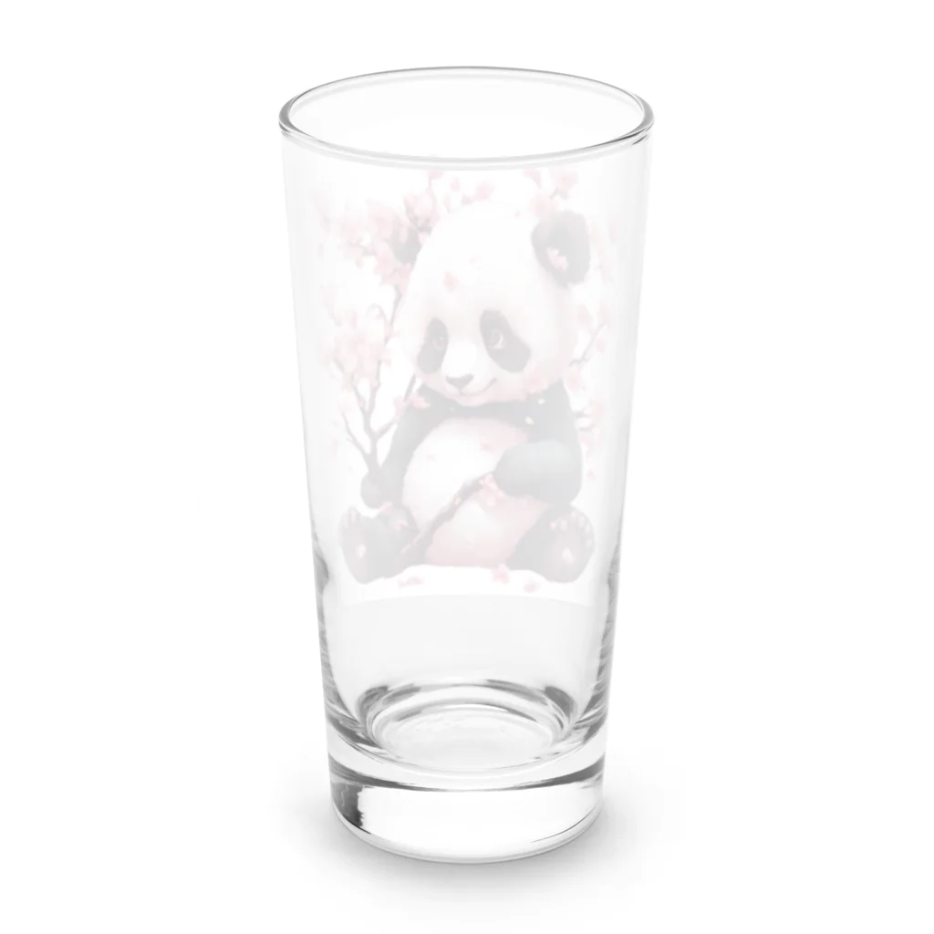 waterpandaのパンダと桜 ロンググラス反対面