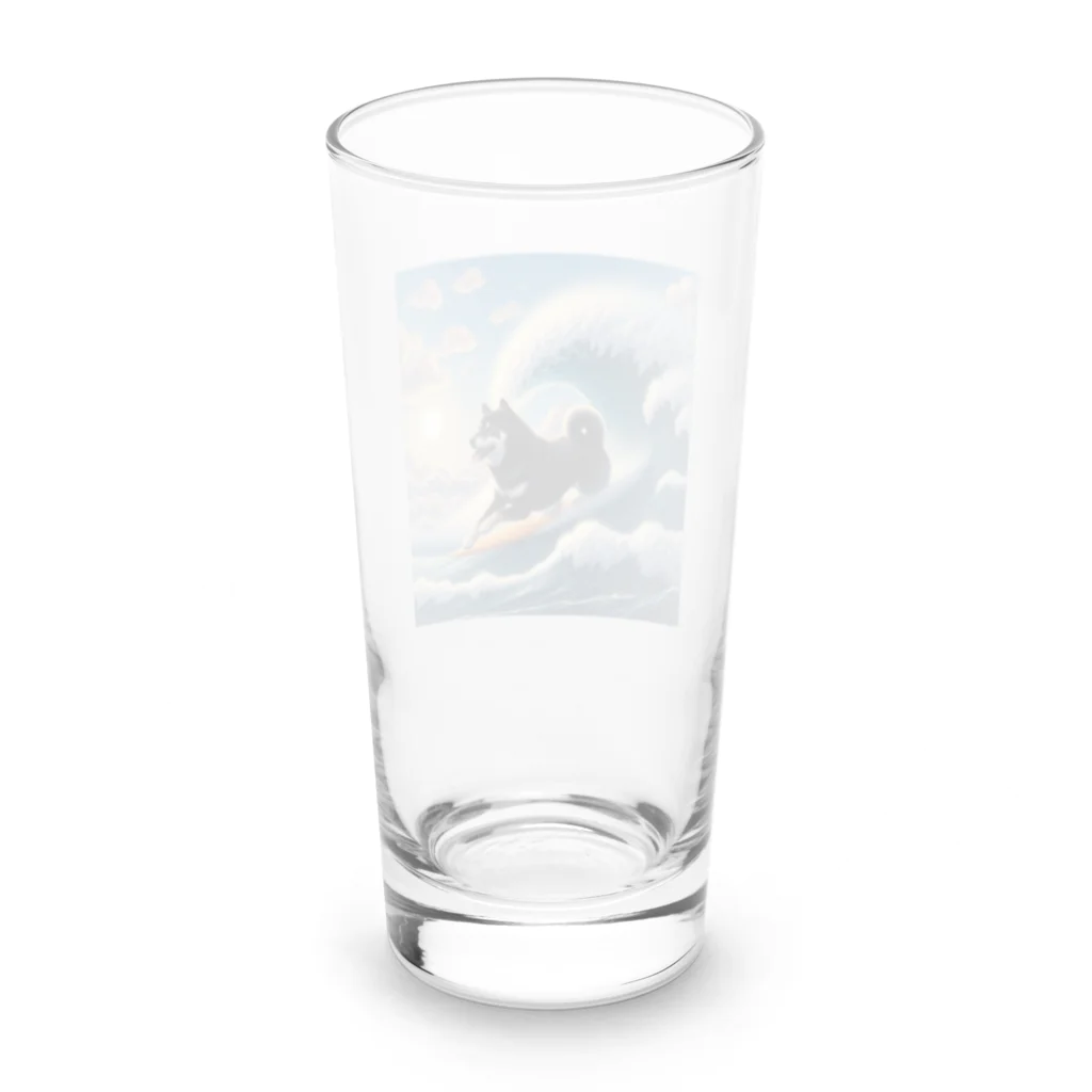 ANTARESの波乗り黒柴2 Long Sized Water Glass :back