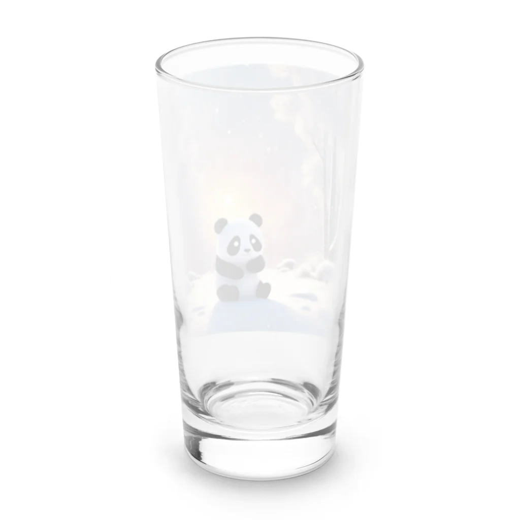 waterpandaの冬景色とパンダ Long Sized Water Glass :back