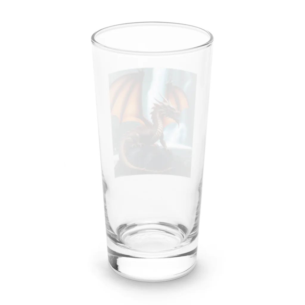 rian14の滝のそばで涼んでいる龍 Long Sized Water Glass :back