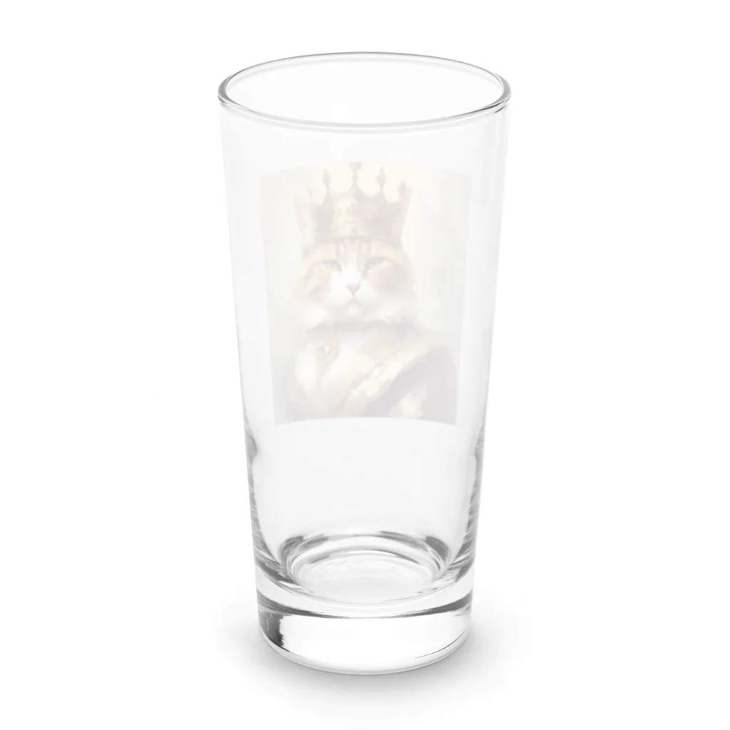 esmeralda64のブルーダイヤモンドの猫王 Long Sized Water Glass :back