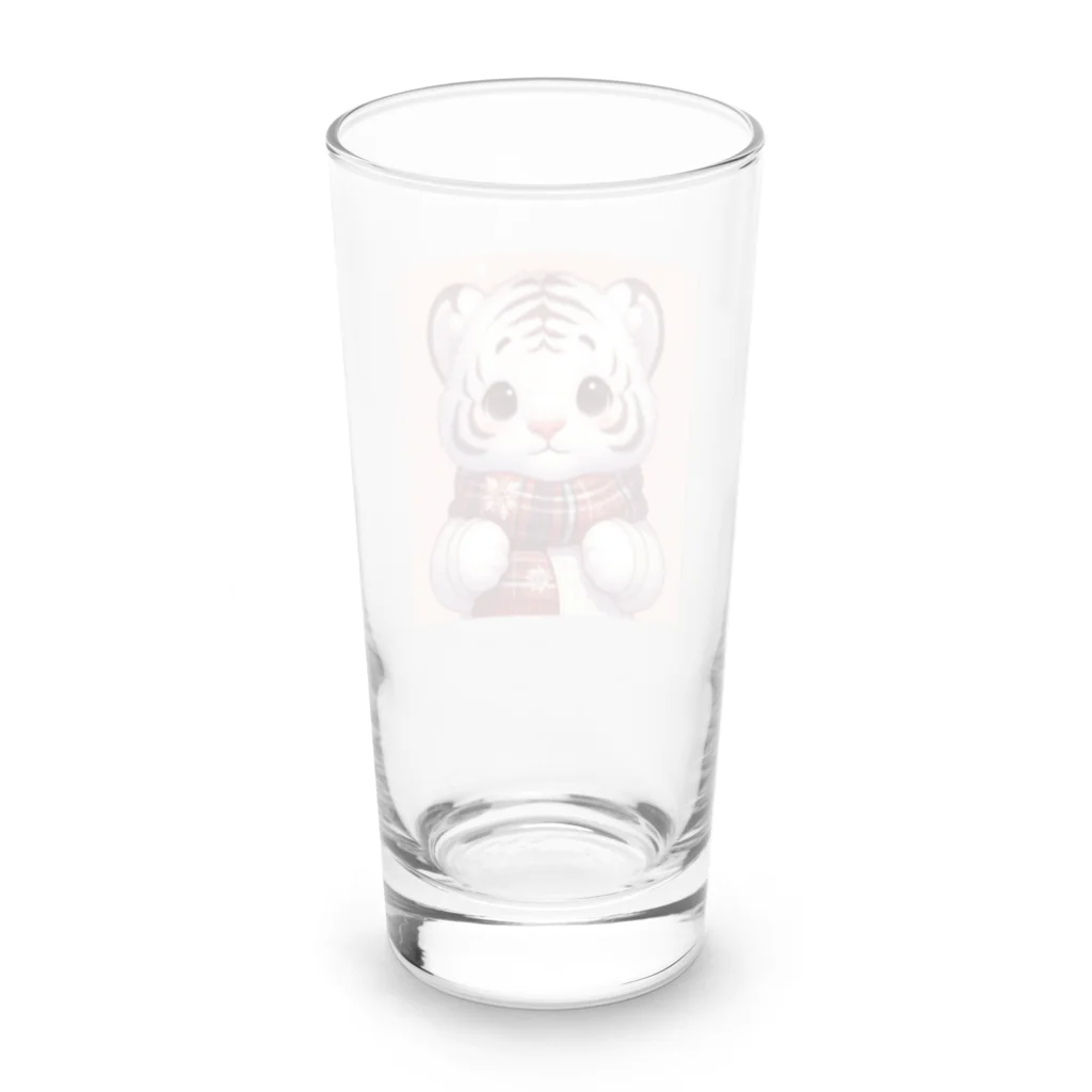 あにまるずのほわいとたいがー Long Sized Water Glass :back