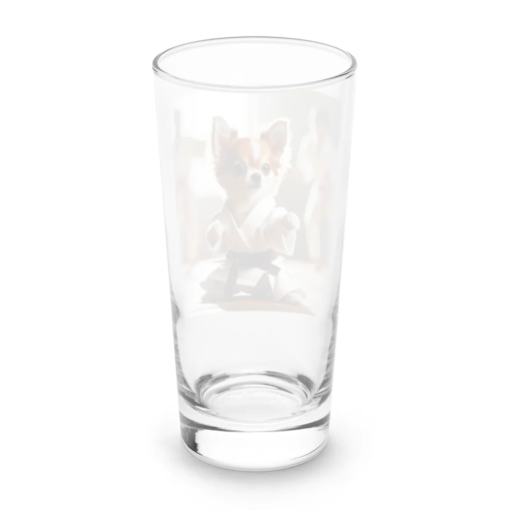 チワワンSHOPの空手着チワワくん Long Sized Water Glass :back