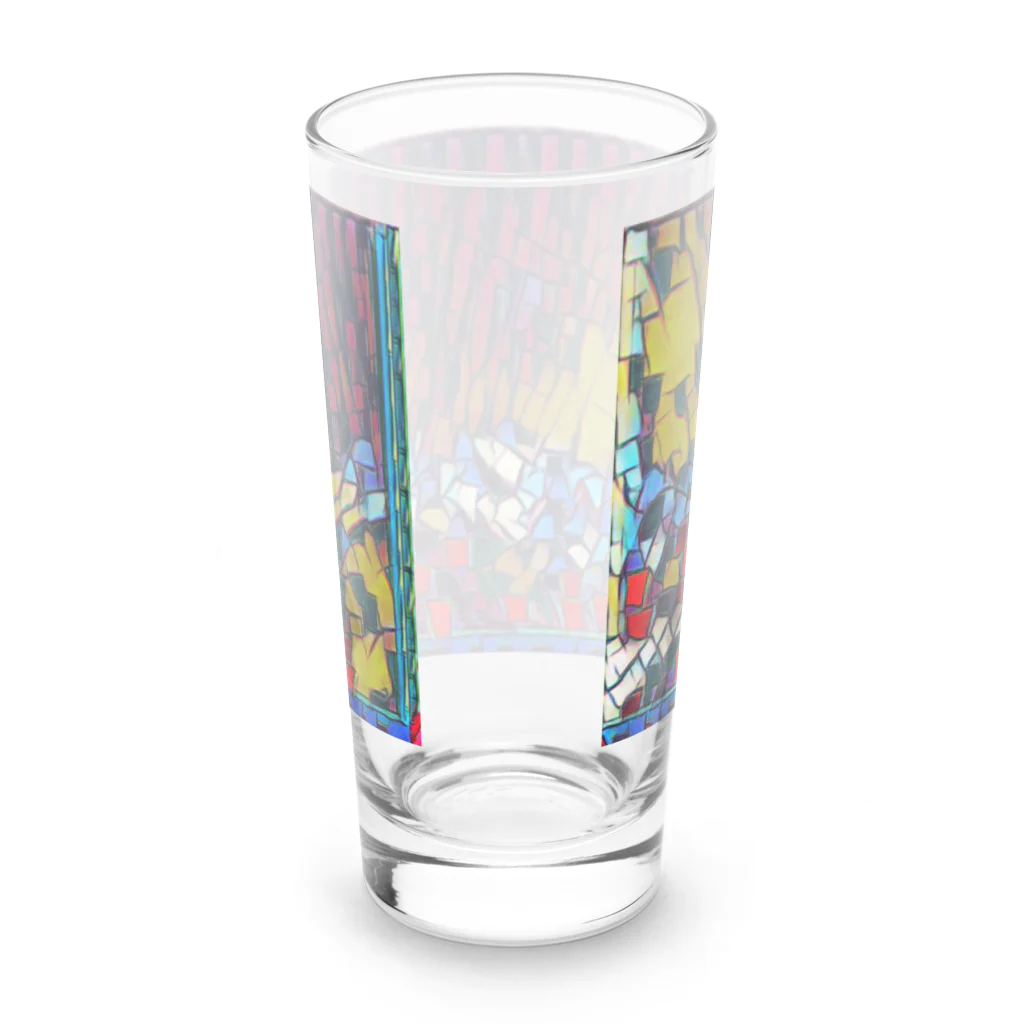 Try Anythingのステンドグラス風のロクンググラス 空の芸術 Long Sized Water Glass :back