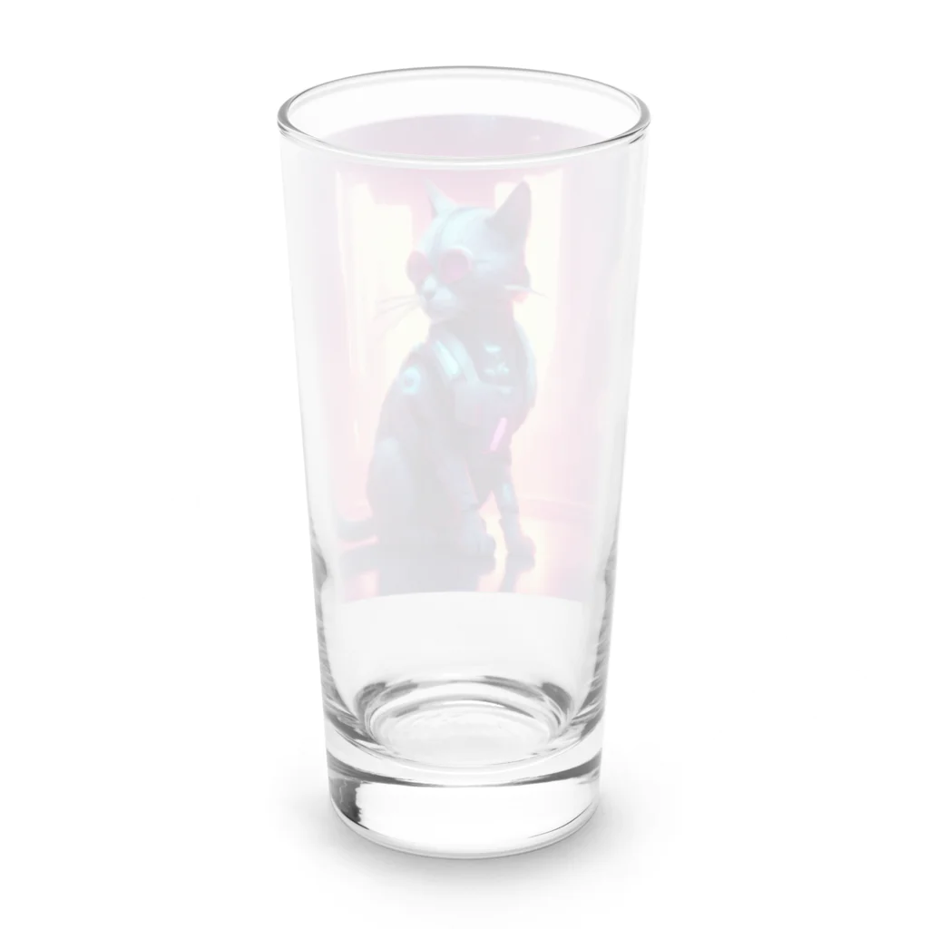 fancygraphicのサイボーグキャット Long Sized Water Glass :back