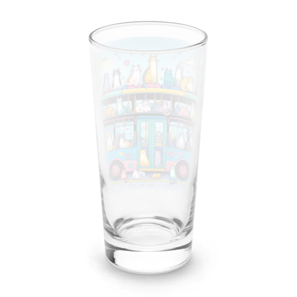 neko_shopの猫の集会　バス編 Long Sized Water Glass :back