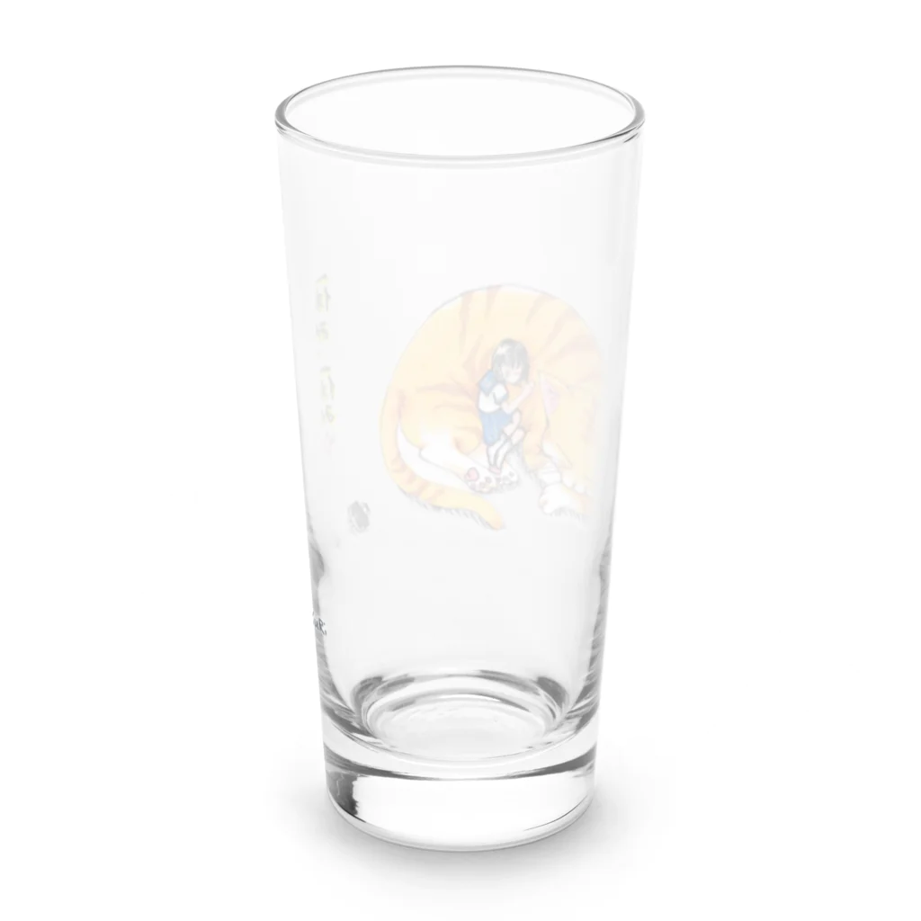 yuritomeのネコ神_(チャーちゃん)_頑張りすぎは良くないよ_ユリ作品3 Long Sized Water Glass :back