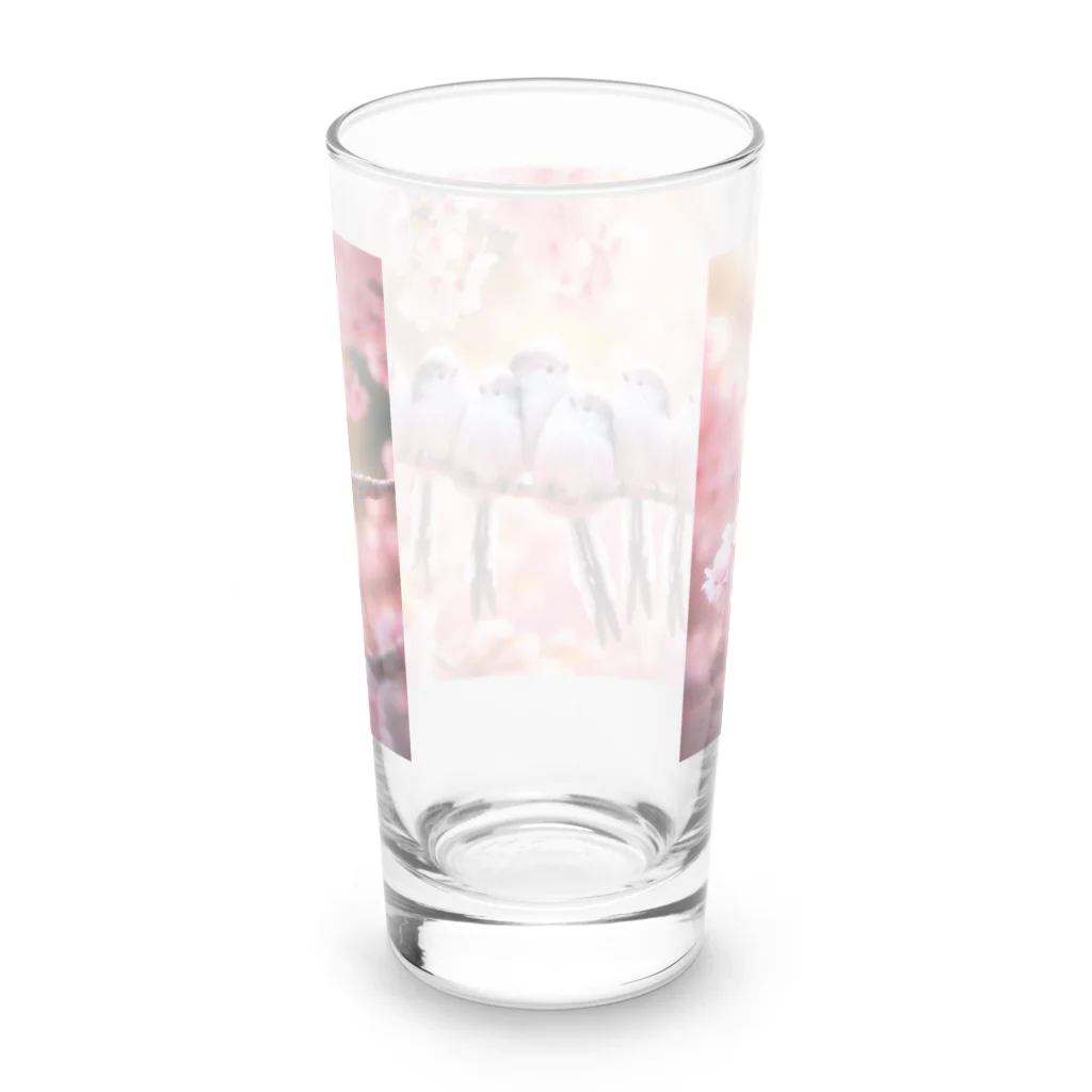 andanteのわくわくshopのシマエナガ春うらら Long Sized Water Glass :back