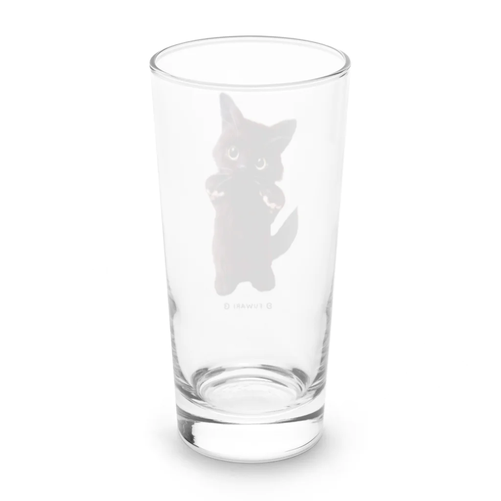 ʚ fuwari ɞのパピ猫立っち/黒猫 Long Sized Water Glass :back