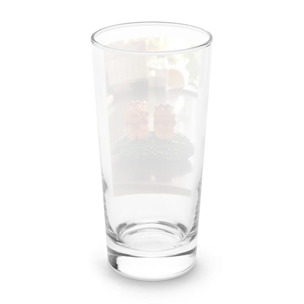 toyoda_hatti0608のゴーヤに乗ったシーサー Long Sized Water Glass :back