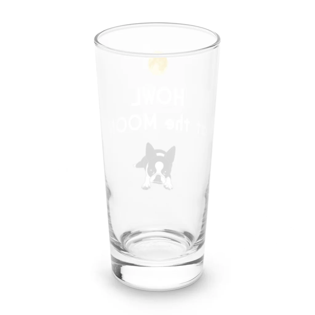 コチ(ボストンテリア)の小物用:ボストンテリア(HOWL at the MOON ロゴ)[v2.8k] Long Sized Water Glass :back