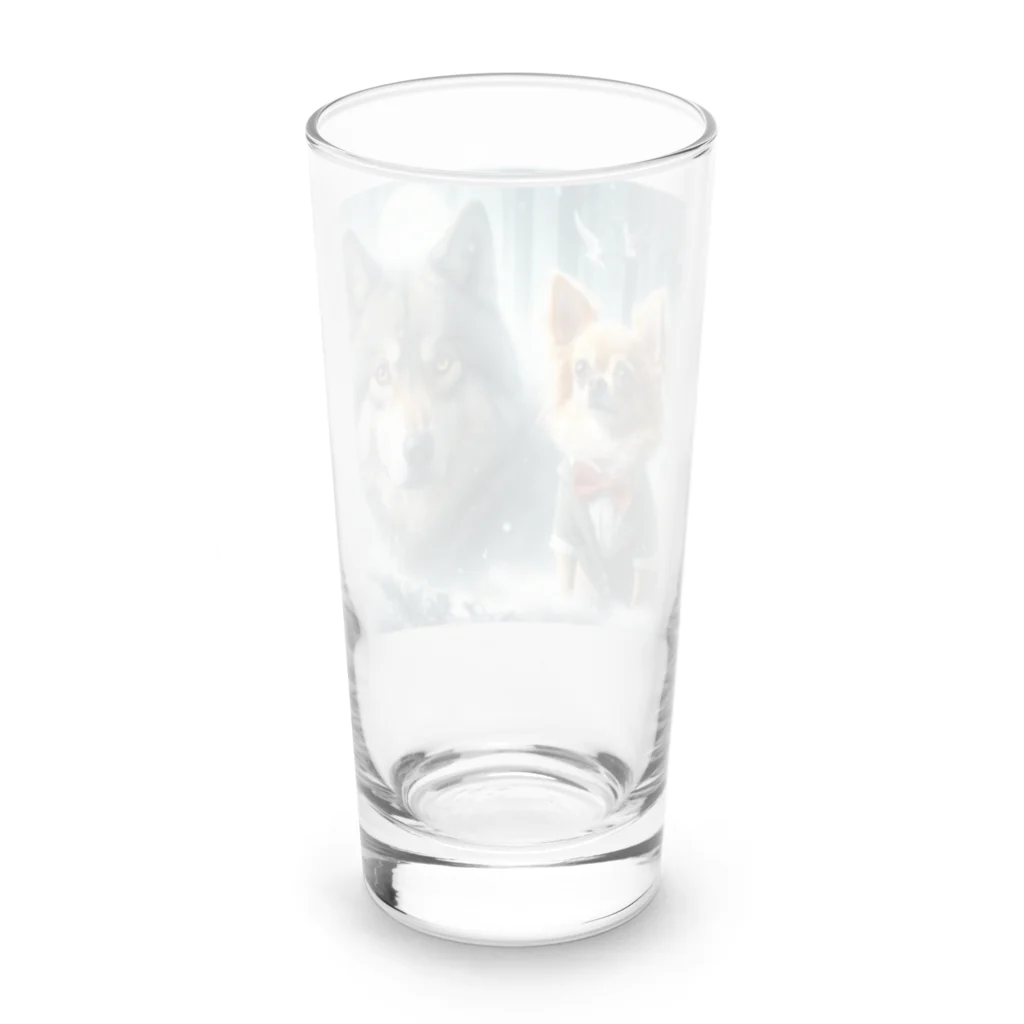 チワワンSHOPの狼とチワワ6 Long Sized Water Glass :back