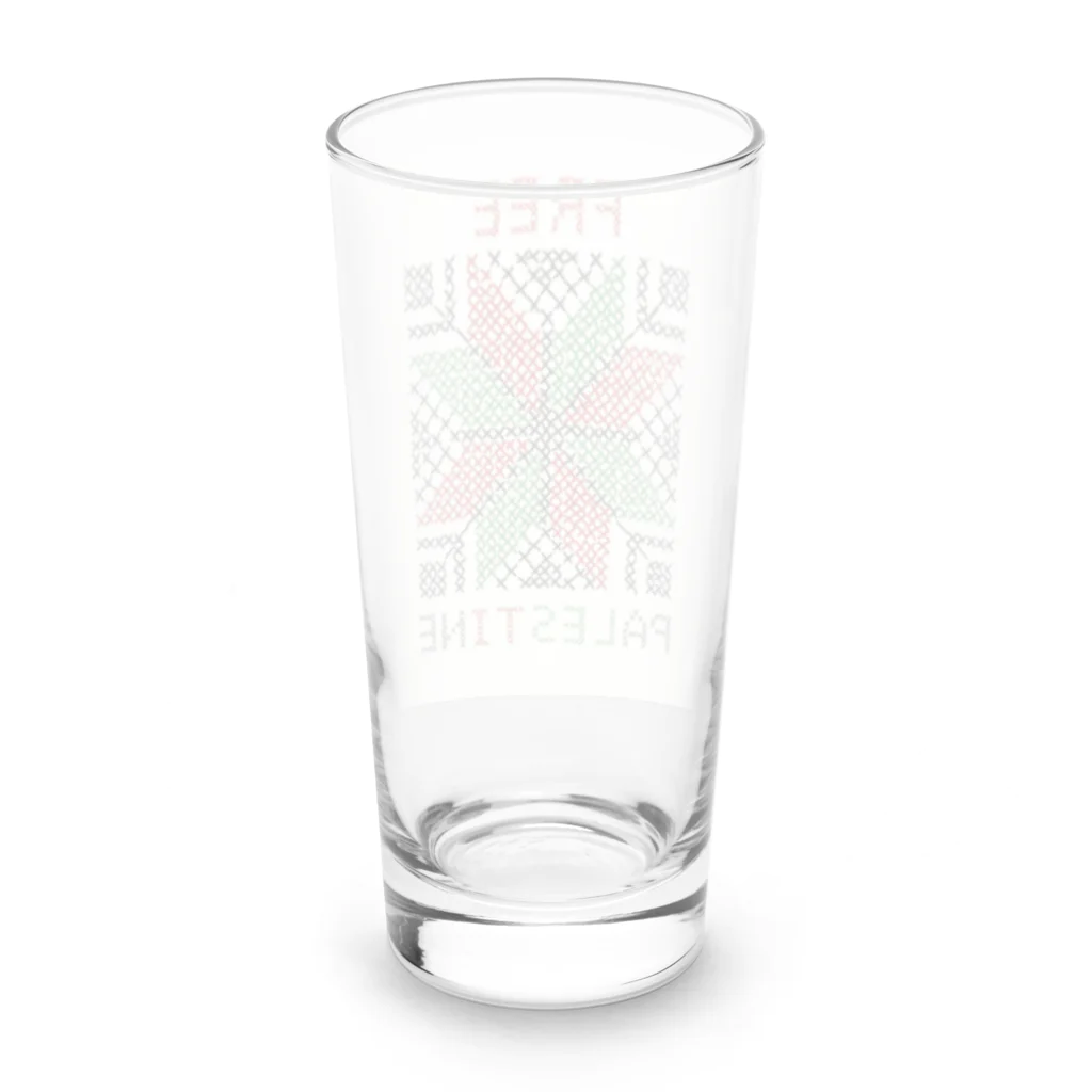 ❤kabotya❤のFREE Palestine 正方形 Long Sized Water Glass :back
