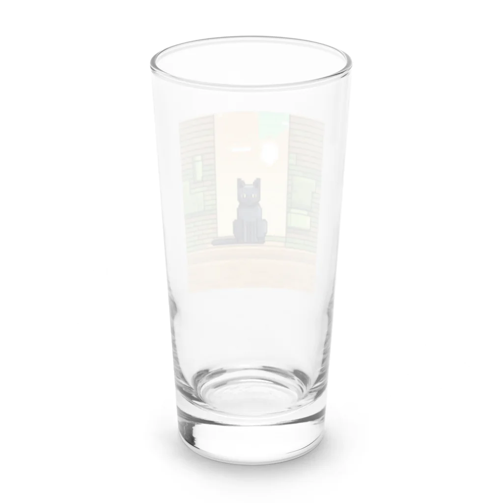 mutounの街中でたたずむ黒猫 Long Sized Water Glass :back