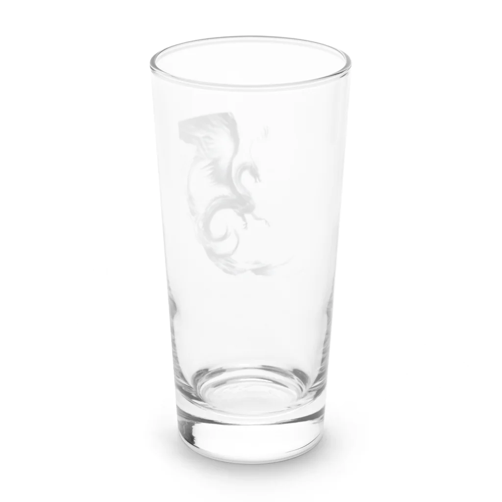 taki・ショップの龍【白黒】 Long Sized Water Glass :back