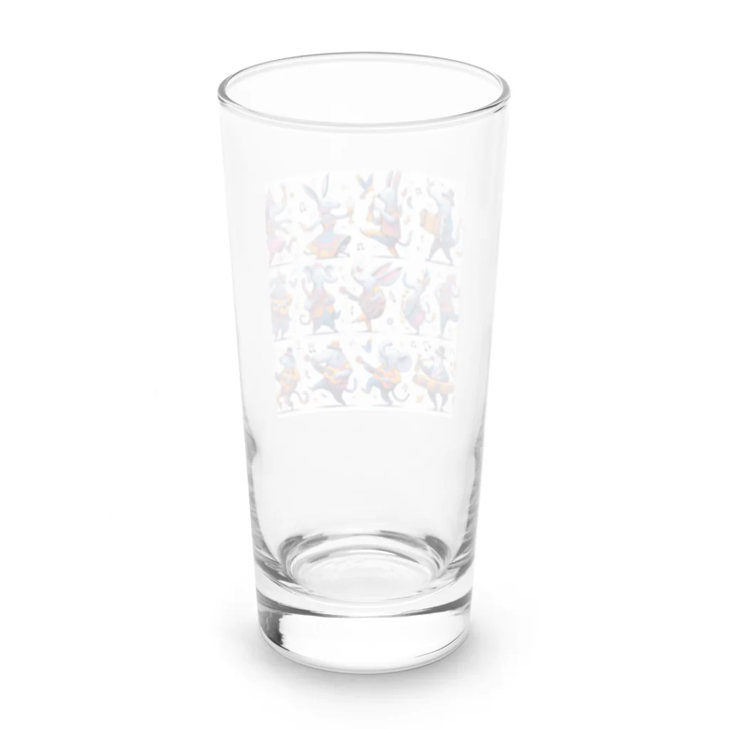 音楽ルー106の踊る動物 Long Sized Water Glass :back