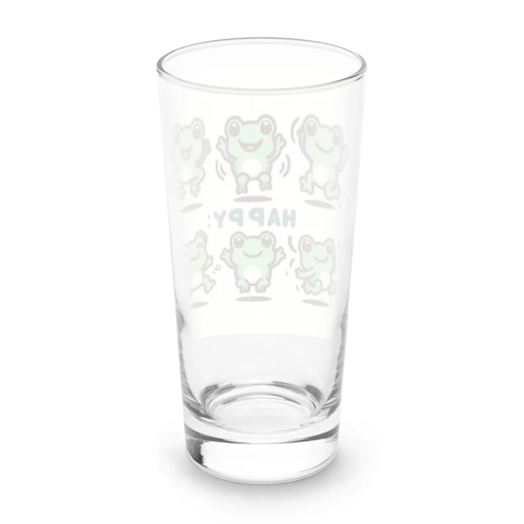 カエルグッズのHAPPYカエル踊り Long Sized Water Glass :back