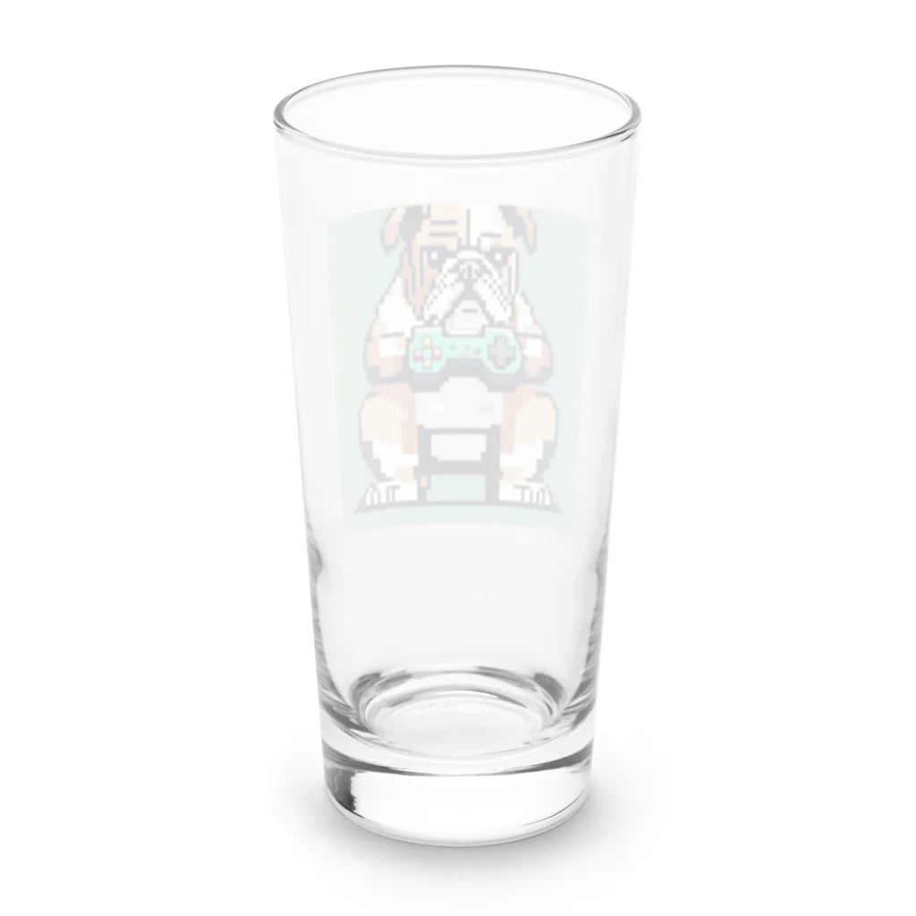 barisukaのゲーム中毒のブルドッグ Long Sized Water Glass :back