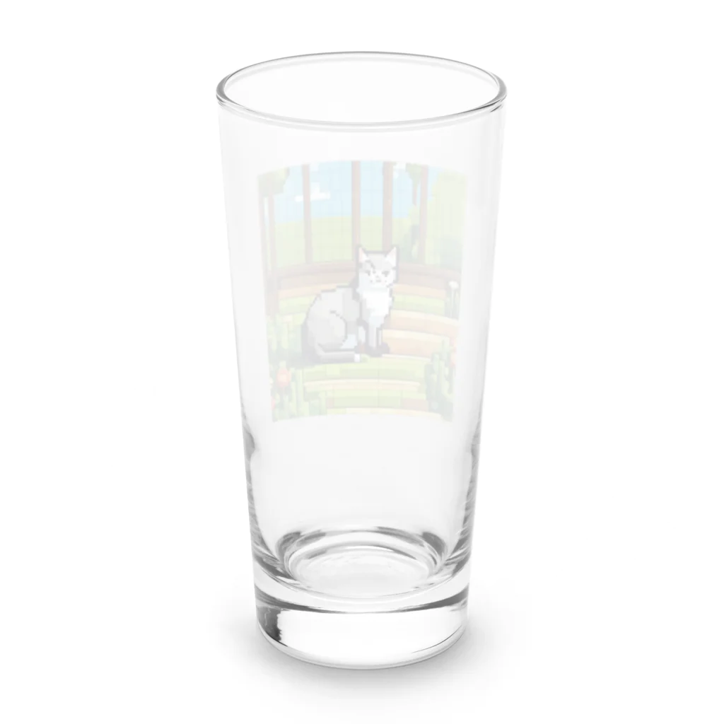 masaのガーデンで日向ぼっこしている猫 Long Sized Water Glass :back