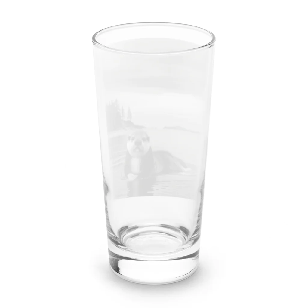 モノアニのカメラ目線のラッコ Long Sized Water Glass :back