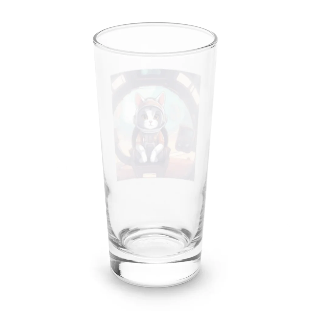 宇宙屋さんの宇宙服ネコ Long Sized Water Glass :back