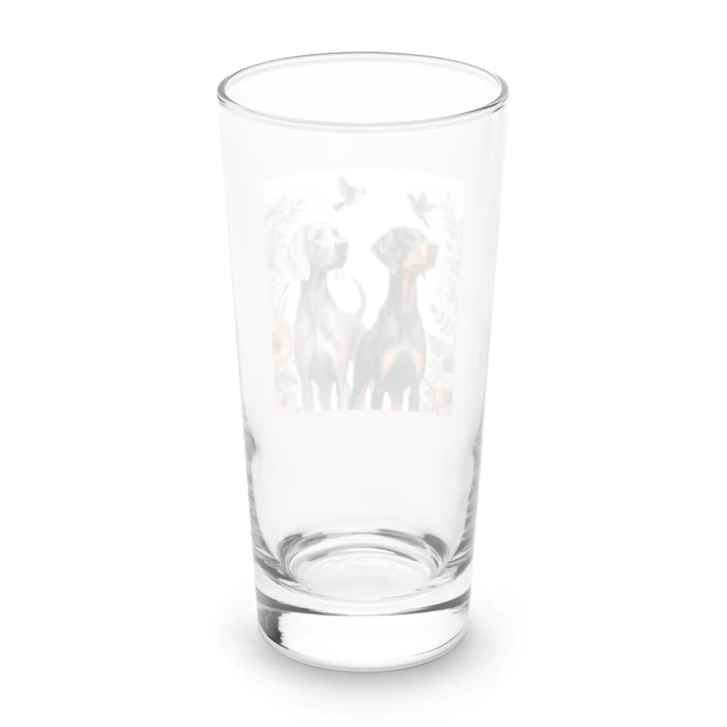 Laule'aのドーベルマンとワイマラナー Long Sized Water Glass :back