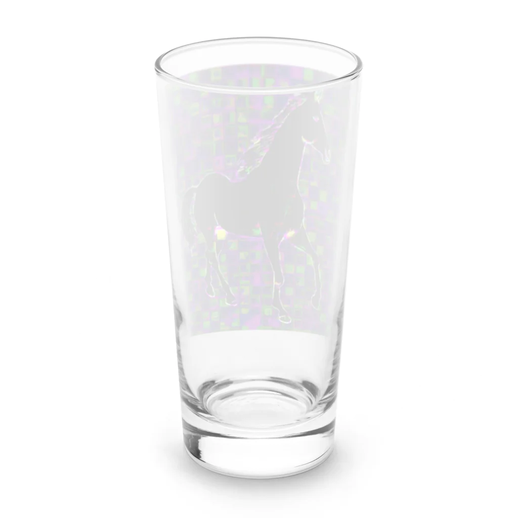 水草のデジタルでアートな馬 Long Sized Water Glass :back