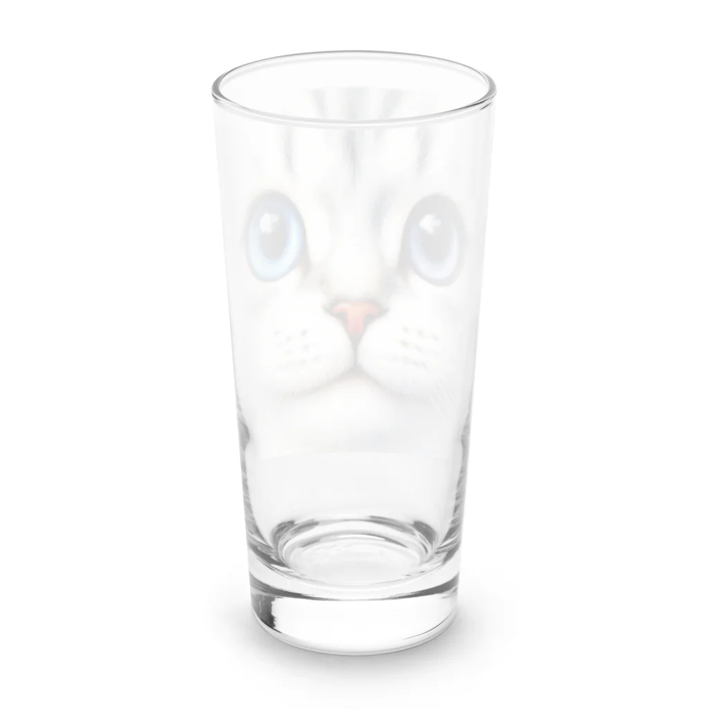 george-weblogのスコティッシュフォールドのアップ顔 Long Sized Water Glass :back