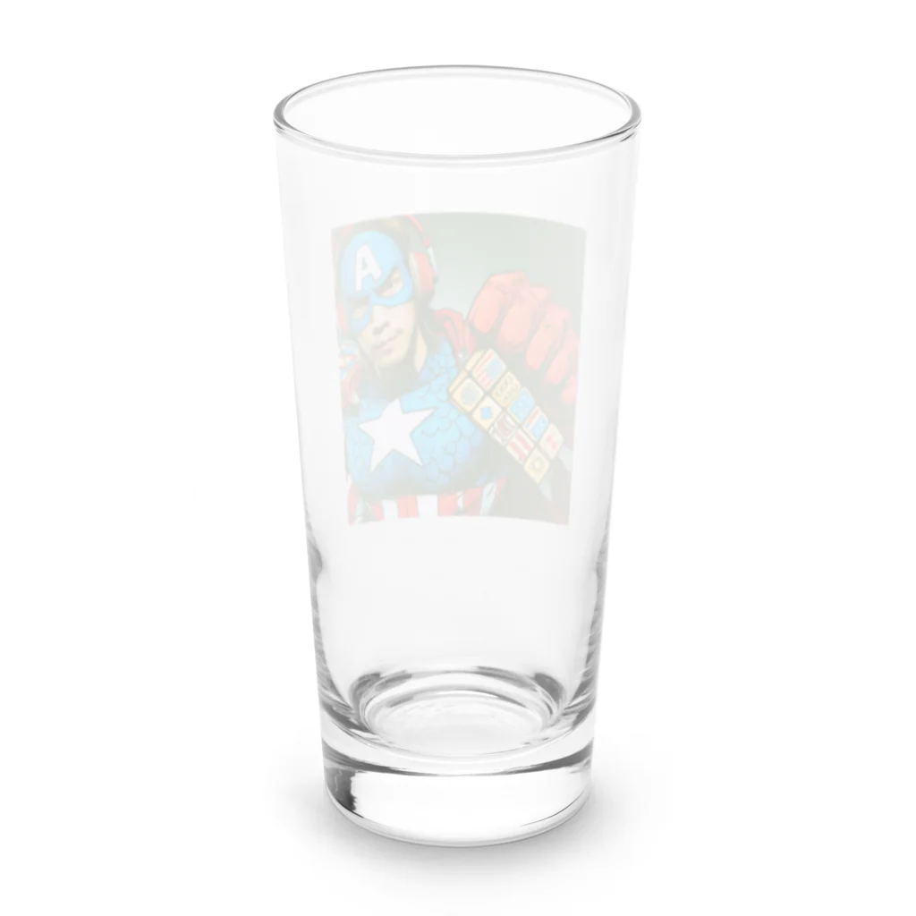 まいけんの怪しいアメコミヒーロー maiken Long Sized Water Glass :back