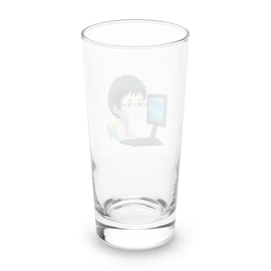 なお（ｻﾗﾘｰﾏﾝ）＠AI使って情報発信中の株価チェック中＠サラリーマン Long Sized Water Glass :back