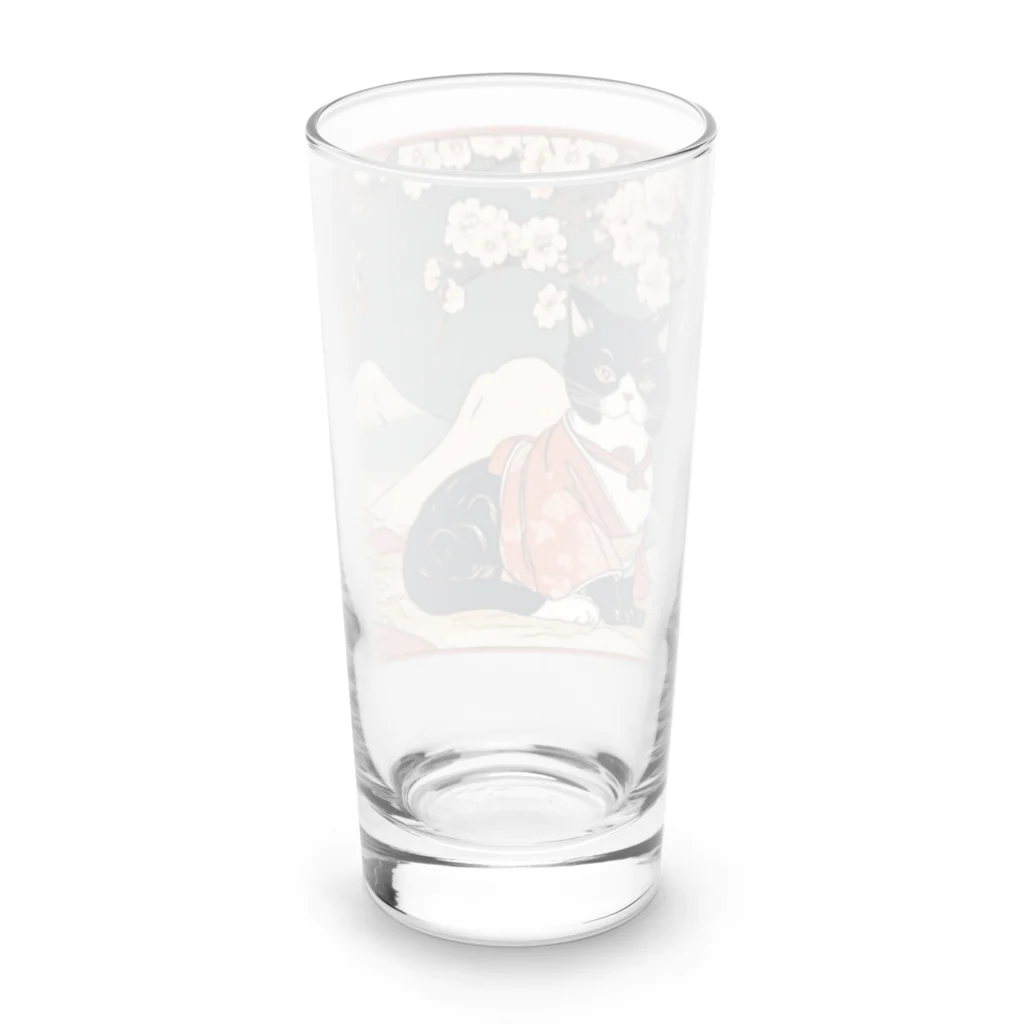 にゃんこグッズのにゃんこ浮世絵ニャン🎵 Long Sized Water Glass :back