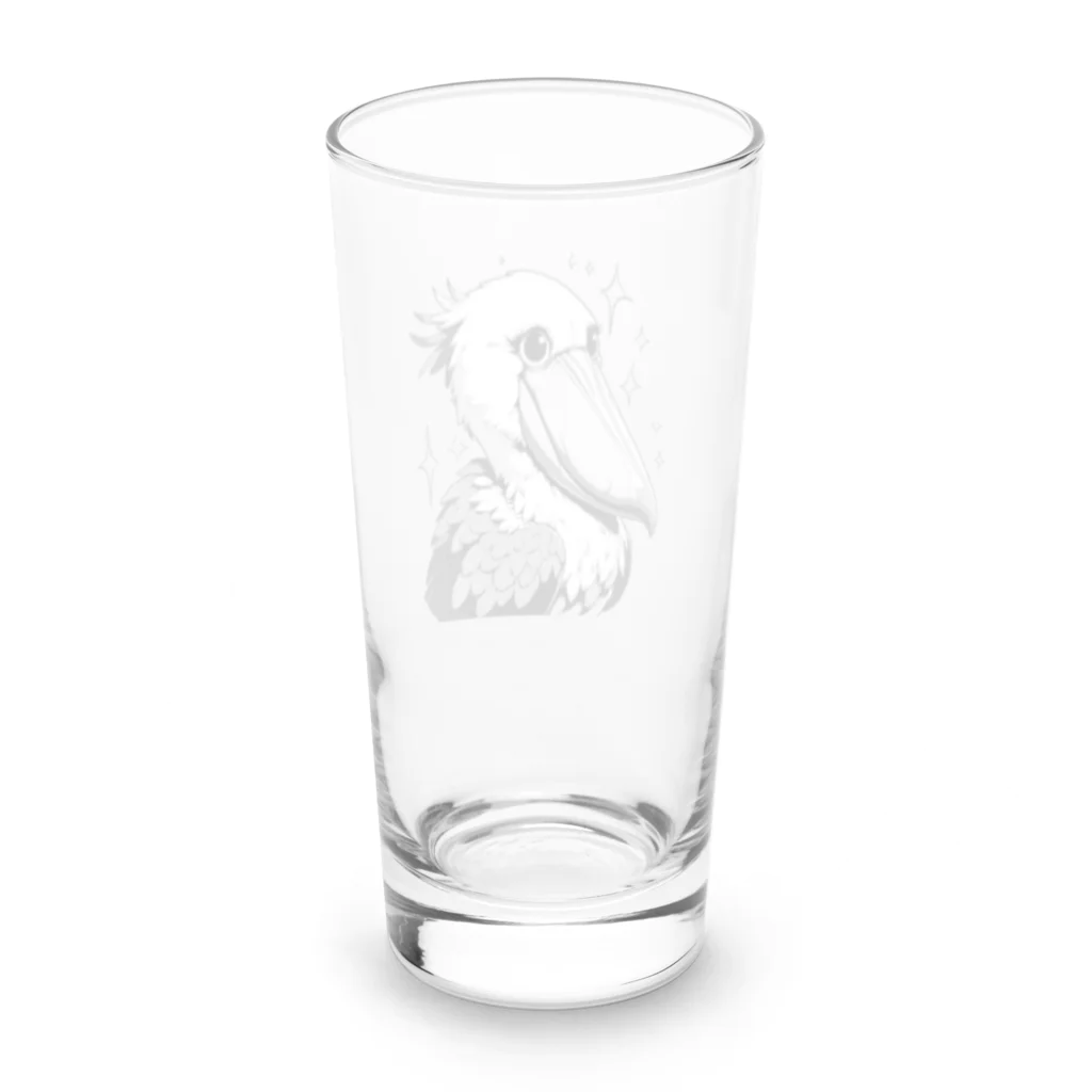 そうえんショップのモノクロームハシビロコウ Long Sized Water Glass :back