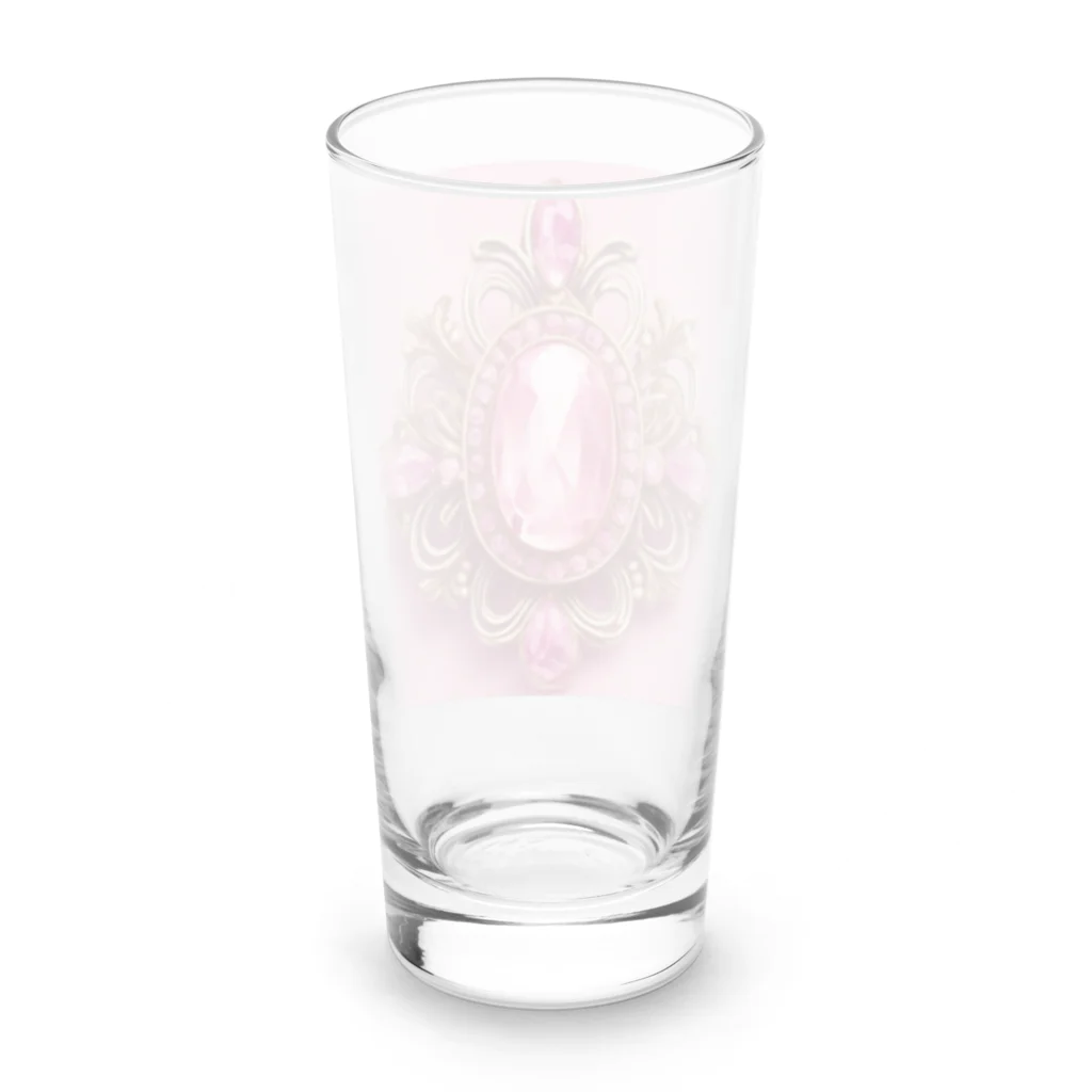 NaROOMの憧れのピンクブローチ💎 -背景もピンク💗 Long Sized Water Glass :back