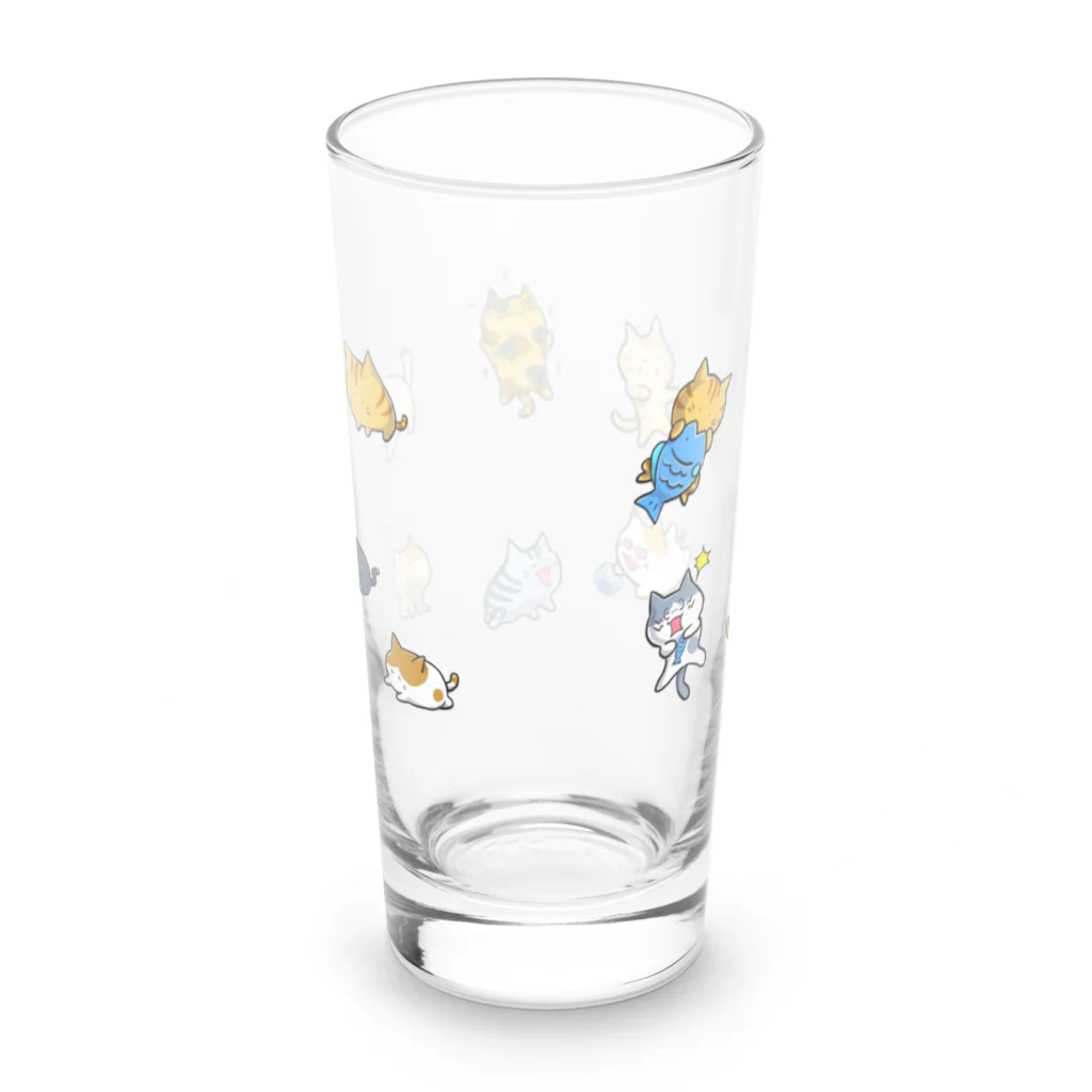 もふもふ堂の猫たちの集会 Long Sized Water Glass :back