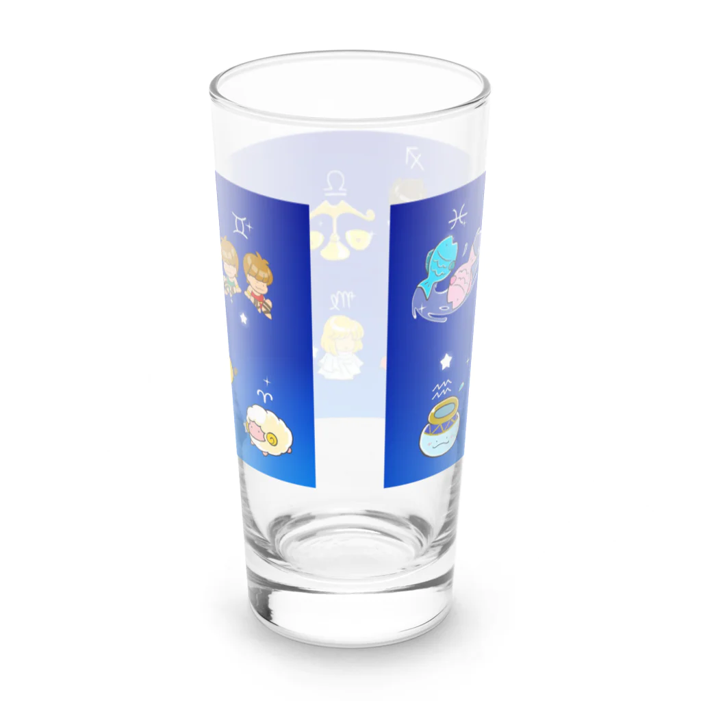 もふもふ堂の１２（１３）星座のかわいいデザイン Long Sized Water Glass :back