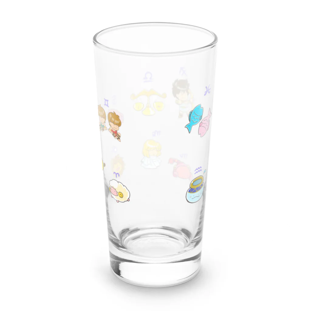 もふもふ堂のギリシャ神話好きへ！、かわいい１２（１３）星座のデザイン Long Sized Water Glass :back