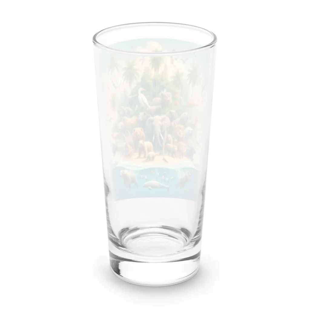 nyonsunの宝箱の動物達の楽園物語 Long Sized Water Glass :back