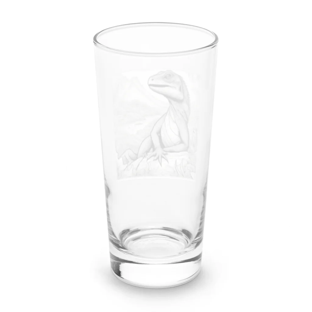 marrikat189のくつろぐトカゲ Long Sized Water Glass :back