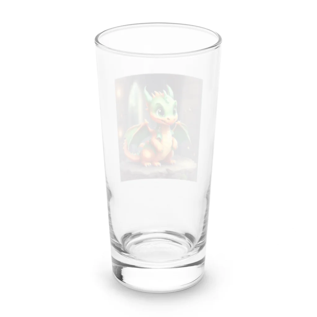 supportの可愛い金運上昇竜 Long Sized Water Glass :back