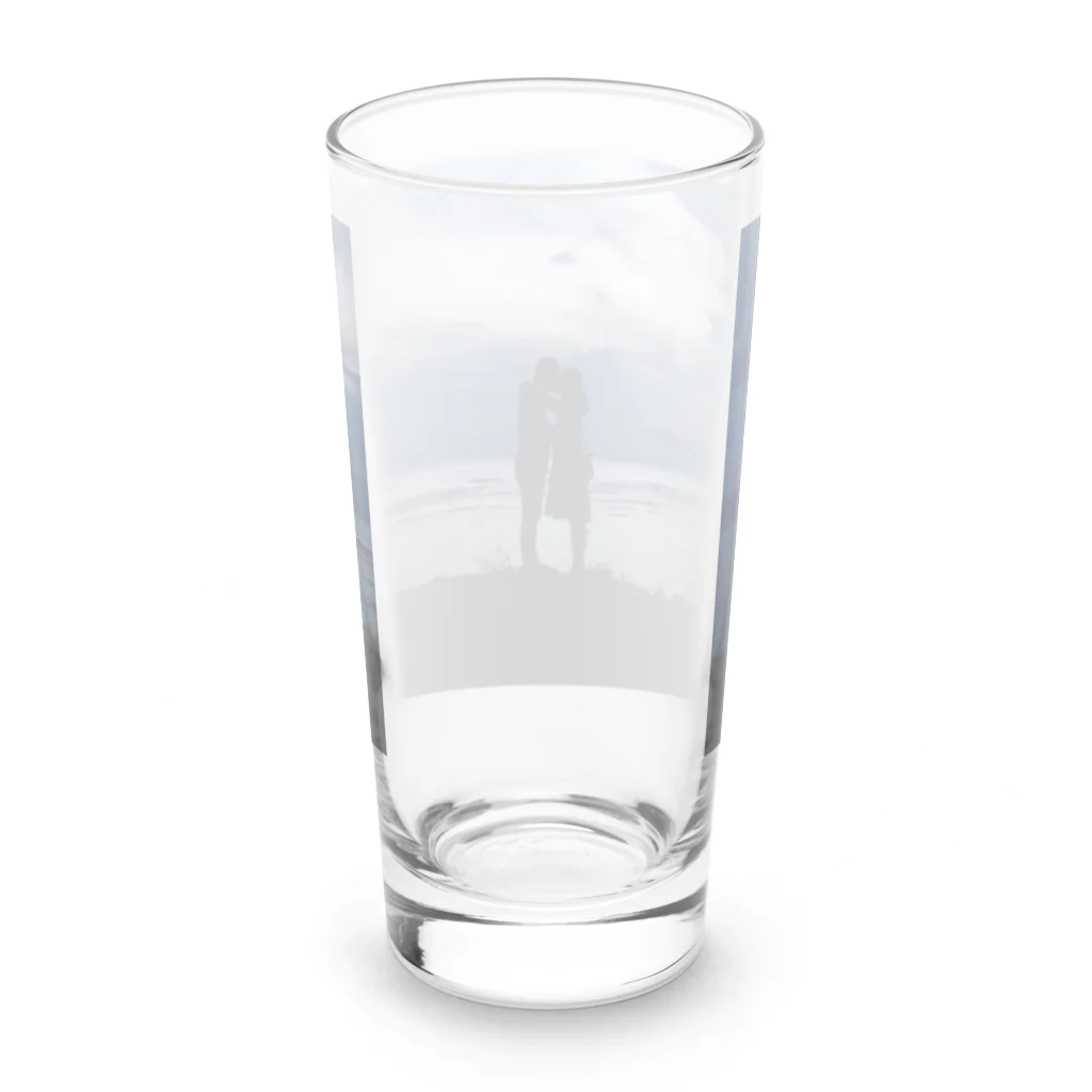 ののちゃんのフォトプリントショップの海夕方カップル Long Sized Water Glass :back
