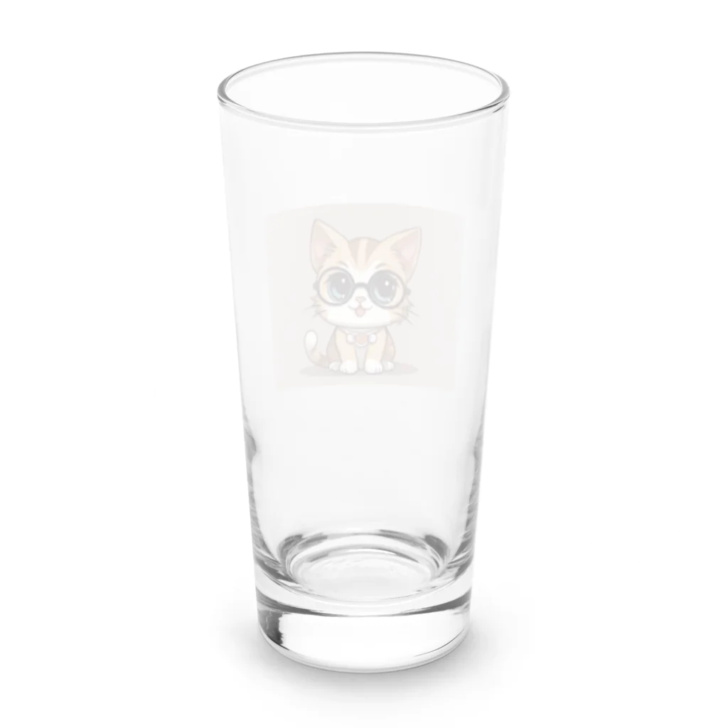 Khisakiの猫　カワイイ　眼鏡をかけている Long Sized Water Glass :back