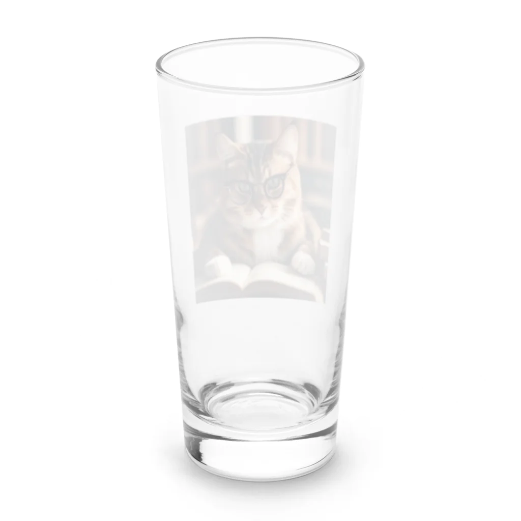 ○○なネコのお勉強ネコ Long Sized Water Glass :back